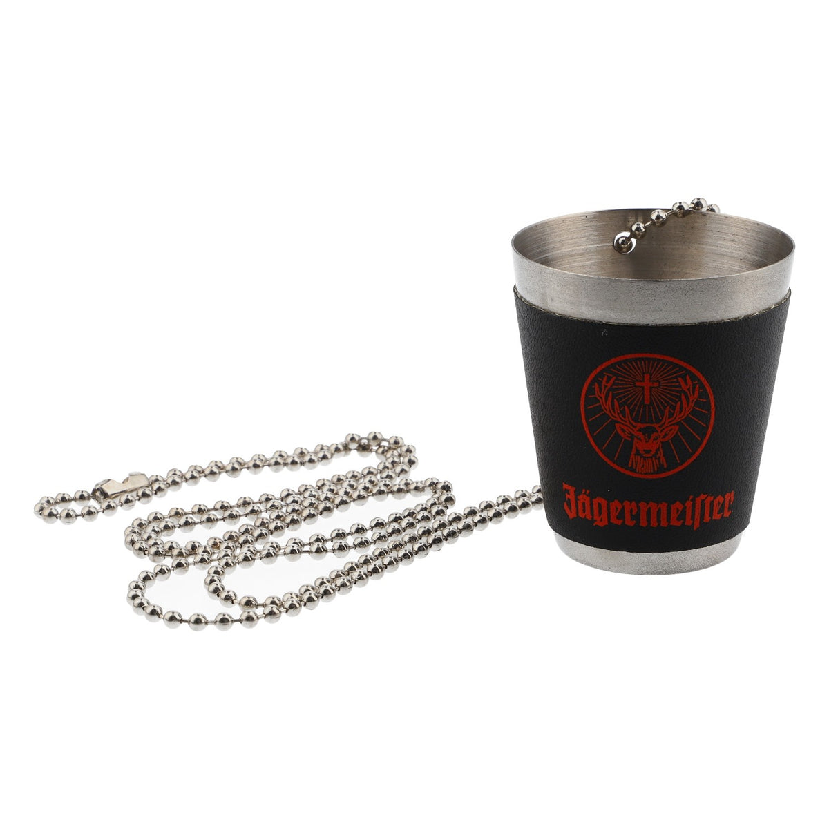 Verre à liqueur Jägermeister 2 cl Verre à shot Stamper en acier inoxydable avec chaîne et logo
