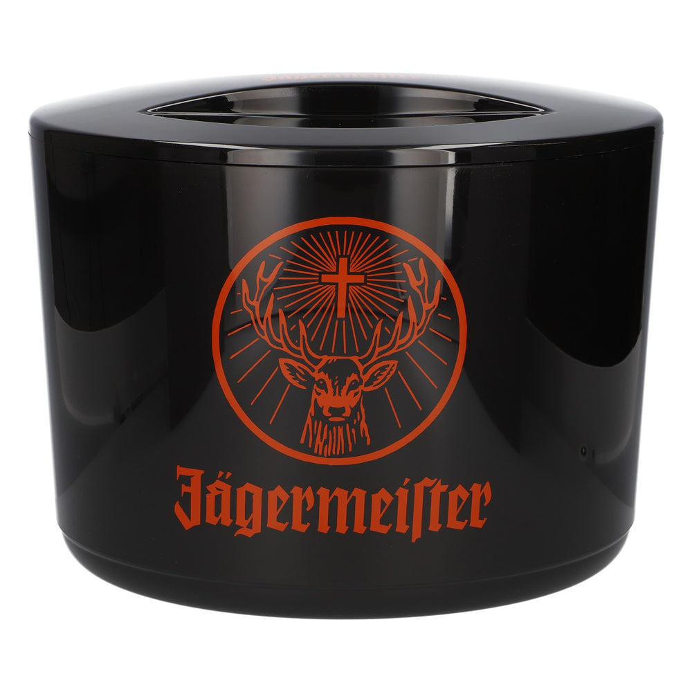Seau à glace pour liqueur Jägermeister, 10 l, logo orange, neuf, en plastique noir