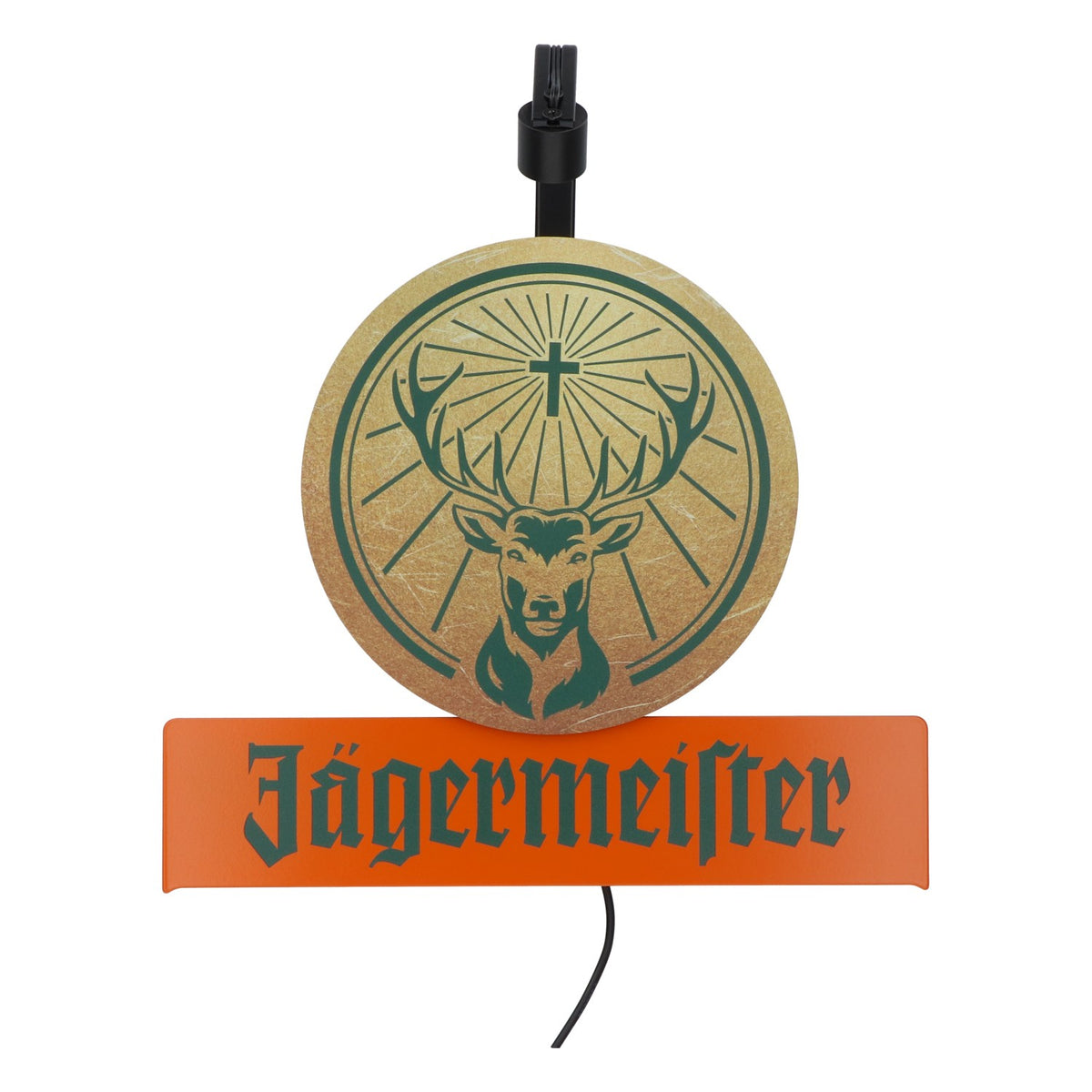 Enseigne lumineuse LED Jägermeister Liquor avec bloc d'alimentation et présentoir mural
