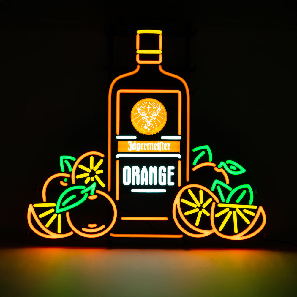Enseigne lumineuse LED Jägermeister liqueur « Orange » bouteille LED avec bloc d'alimentation inclus