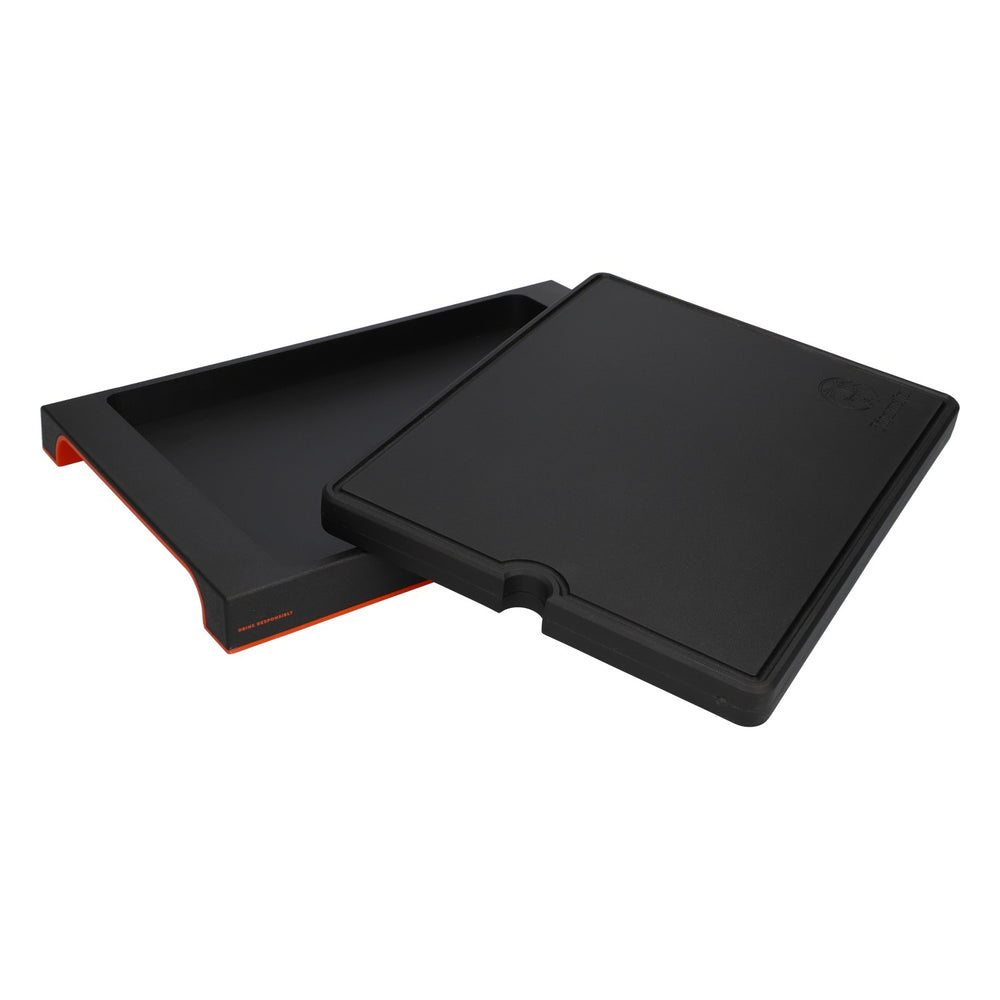 Planche à découper Jägermeister Likör 2 pièces Noir Fond orange Massif