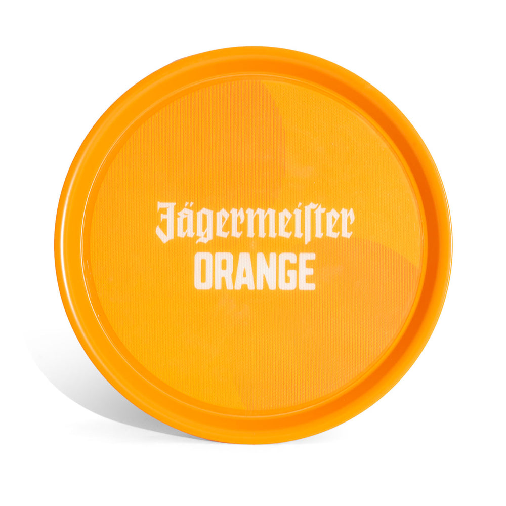 Plateau à liqueur Jägermeister Plateau rond Plateau de service 37 cm de diamètre « Orange » caoutchouté