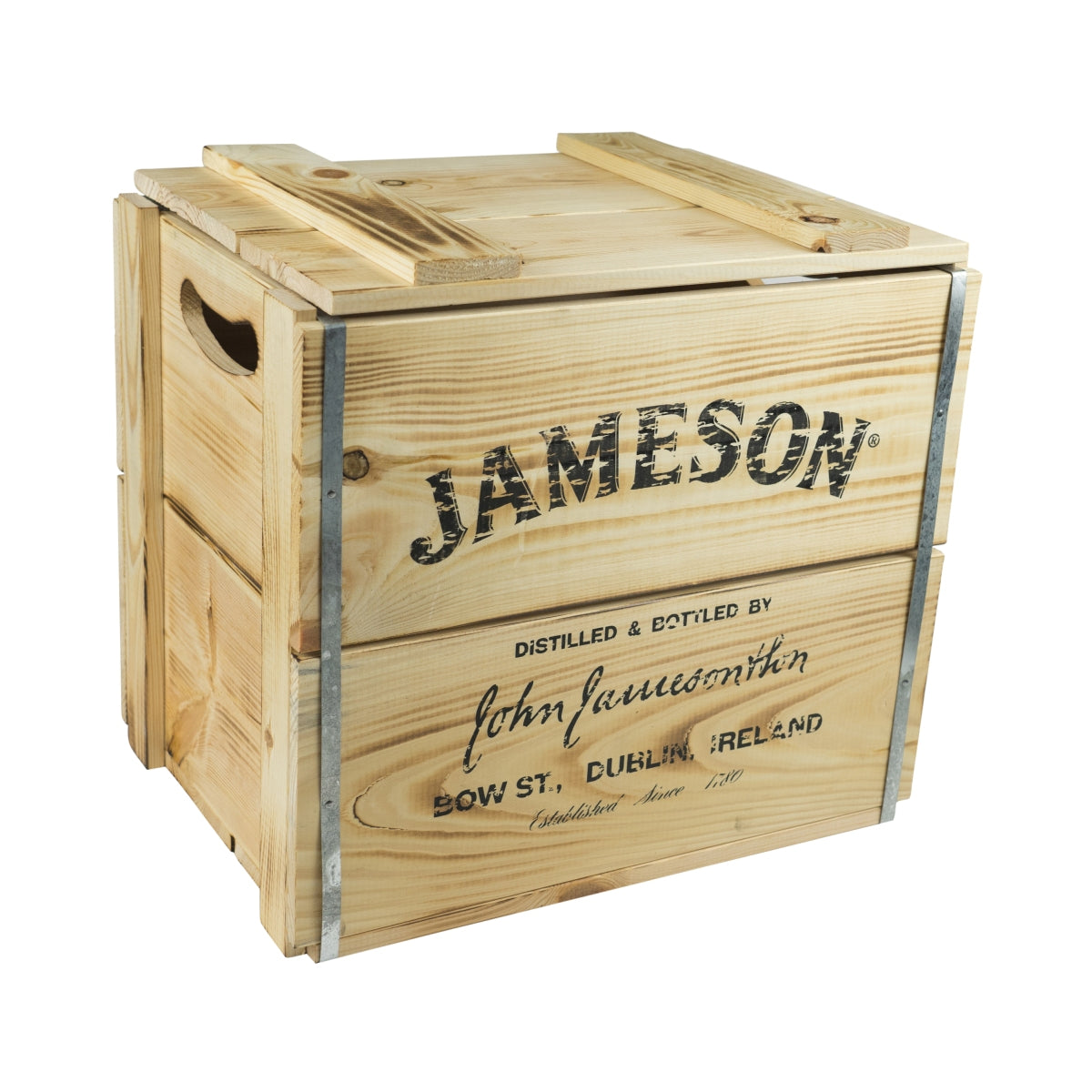 Jameson Coffre en bois Couvercle rabattable 42x30x39cm Tabouret Coffre Irish Whisky