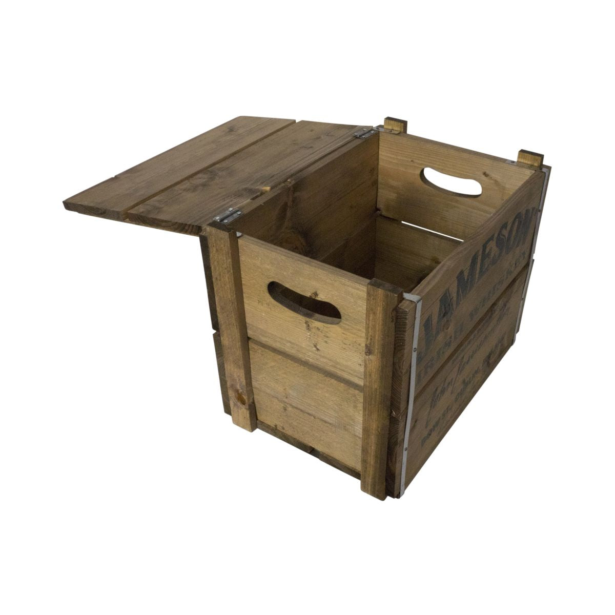Jameson Whiskey Caisse en bois  Couvercle rabattable 49x37x32cm Caisse de présentation Décoration Publicité – Vue 3