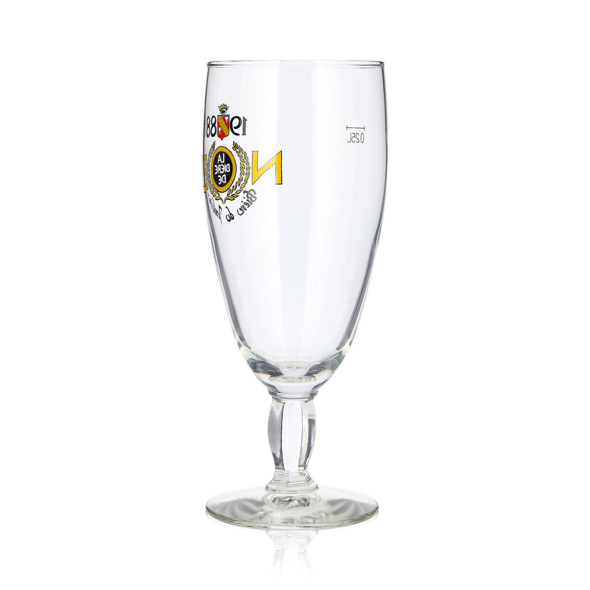 Verre à bière Jenlain, coupe 0,25 l, forme tulipe « Noël 1988 », pied carré – Vue 4