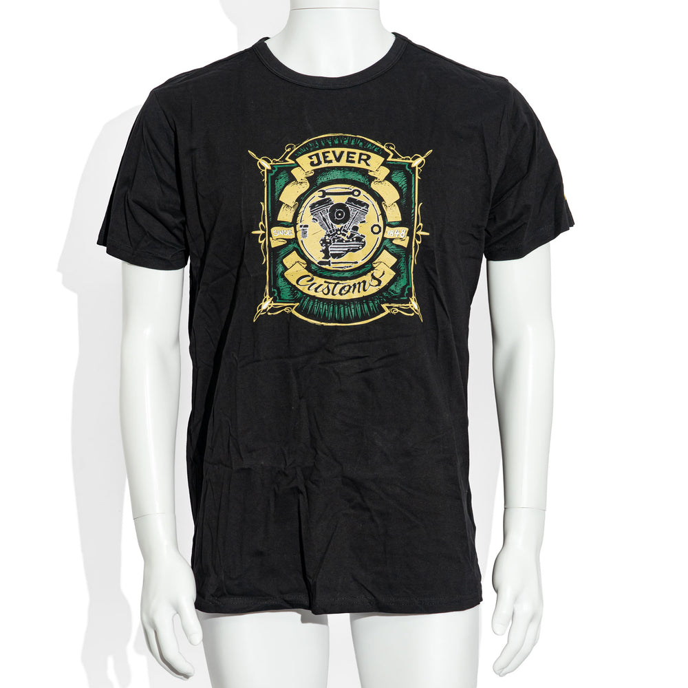 T-shirt de motard en coton « Jever Bier » (verre de bière, taille M), motif 2, noir