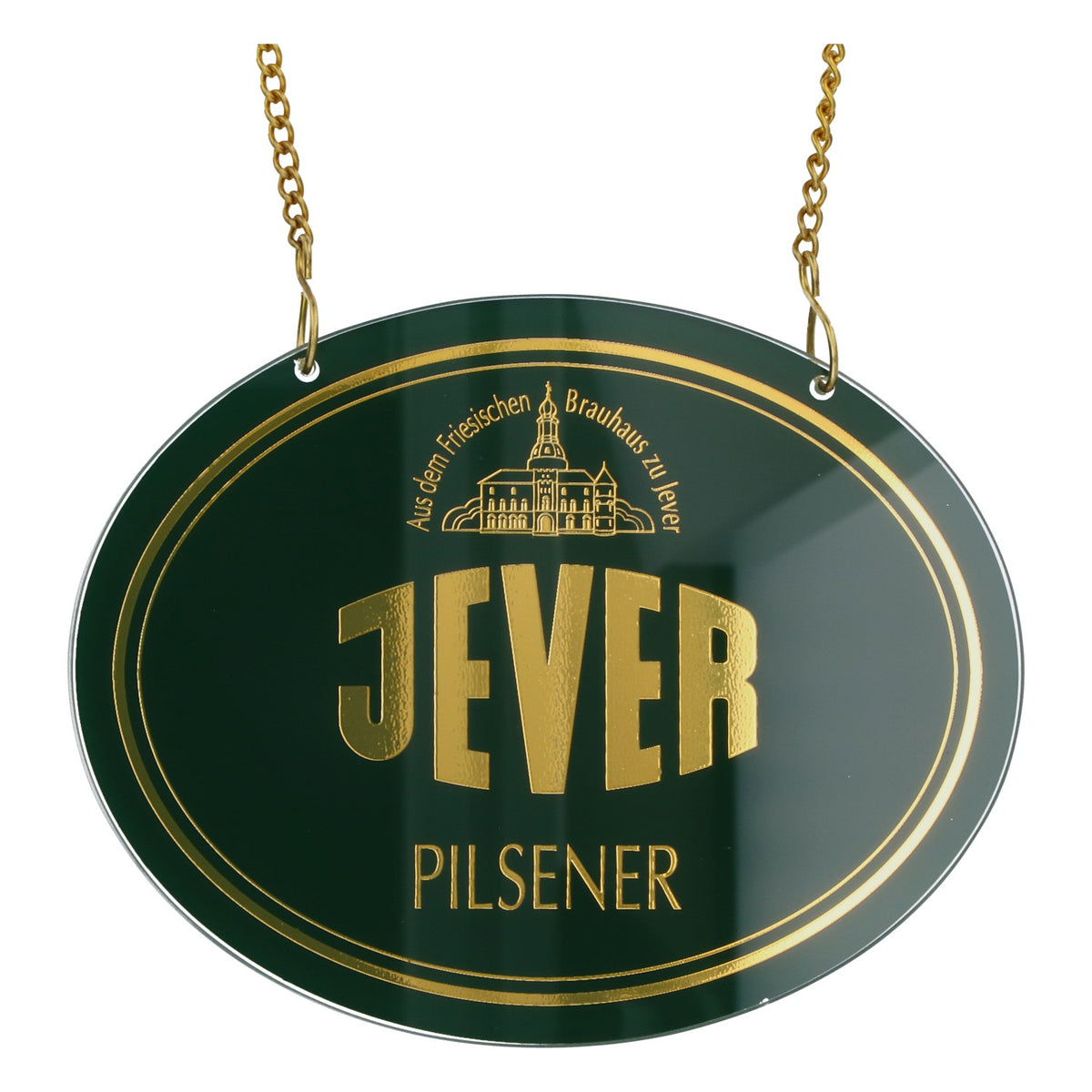 Panneau de robinet à bière Jever Pilsener en plastique avec chaîne - Décoration de bar - Bière
