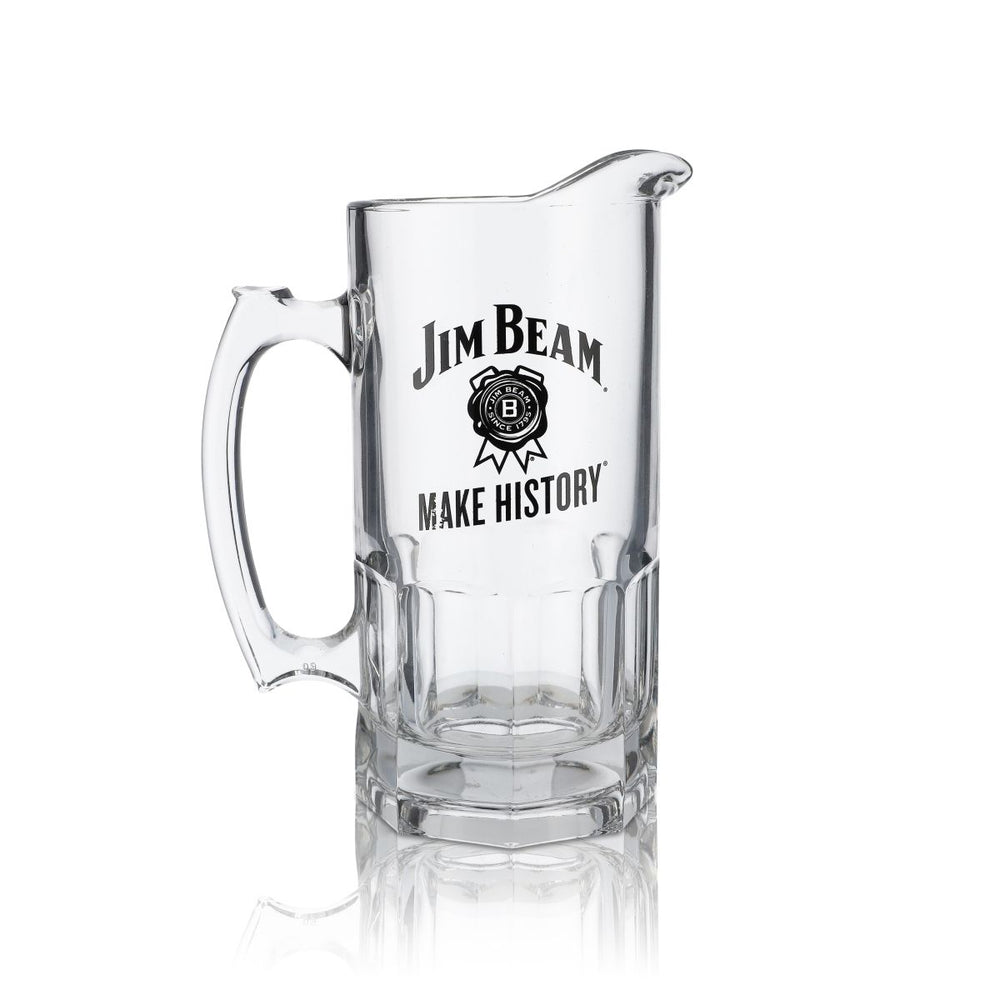 Jim Beam Pitcher 1 l Carafe à whisky en verre Contour Glass avec anse Gastronomie