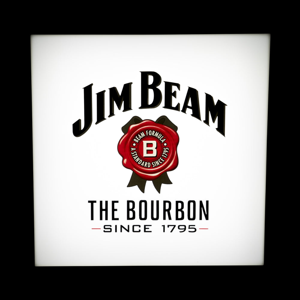 Jim Beam Whiskey Enseigne lumineuse LED Cube Blanc 3D Panneau publicitaire Éclairage
