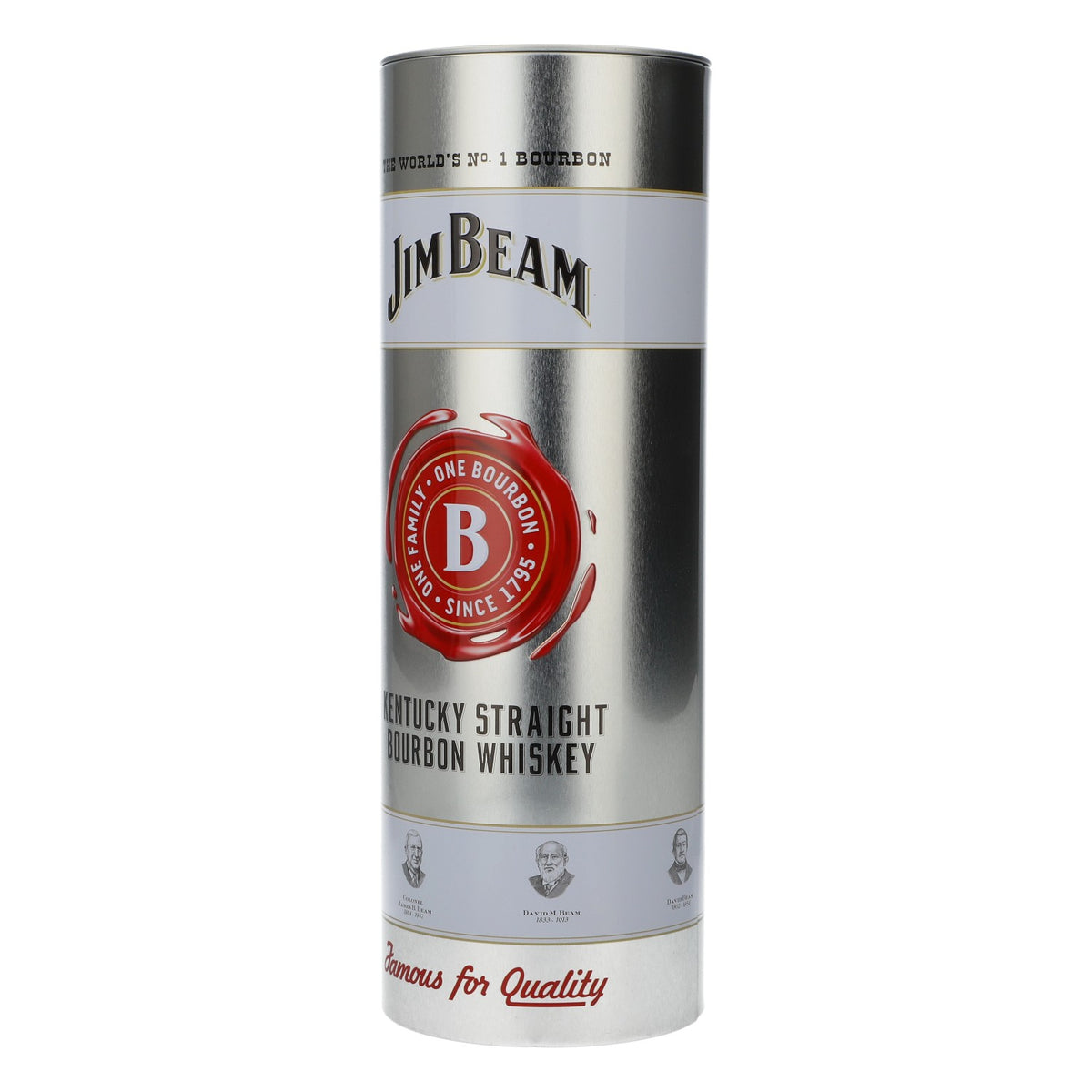 Jim Beam Whisky Boîte en métal Décoration ronde Argent – Vue 3