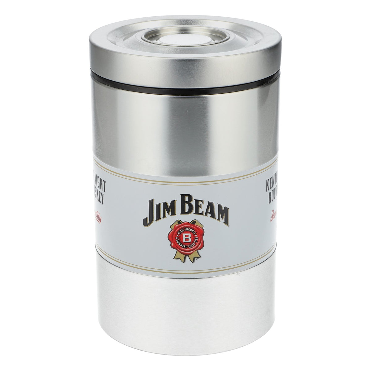 Jim Beam Whisky Refroidisseur de bouteille Boîte à bouteille Boîte argentée ronde