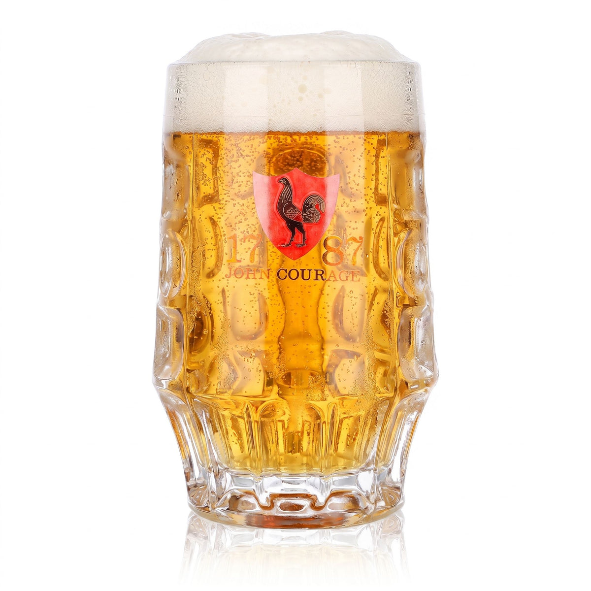 Verre à bière John Courage, 0,25 l, motif en relief