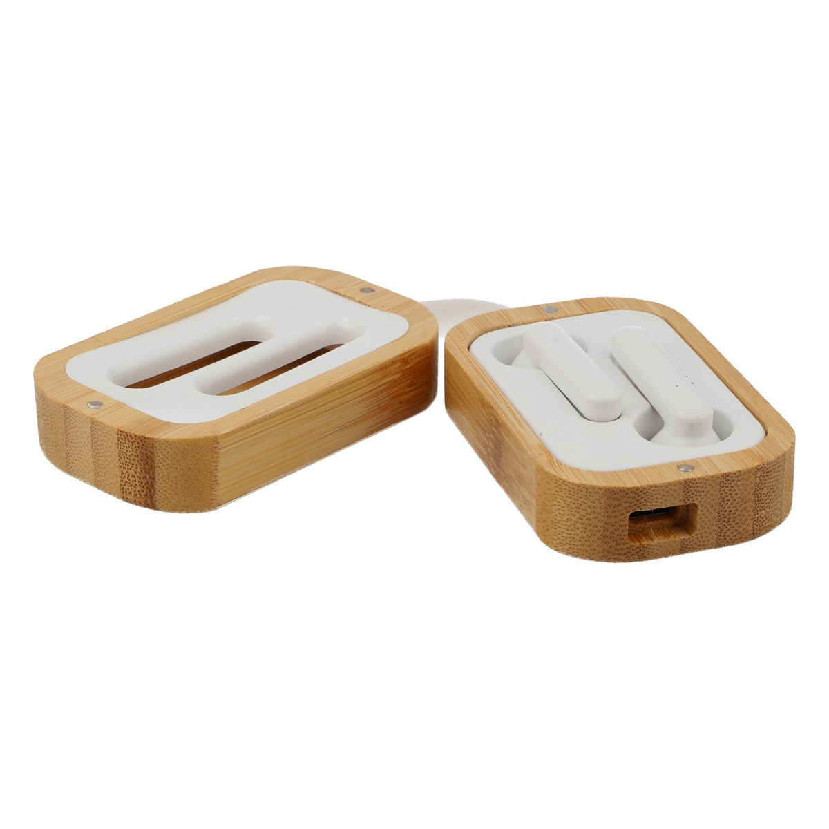 Écouteurs Bluetooth Johnnie Walker Whiskey dans un coffret en bois Câble de recharge – Vue 3