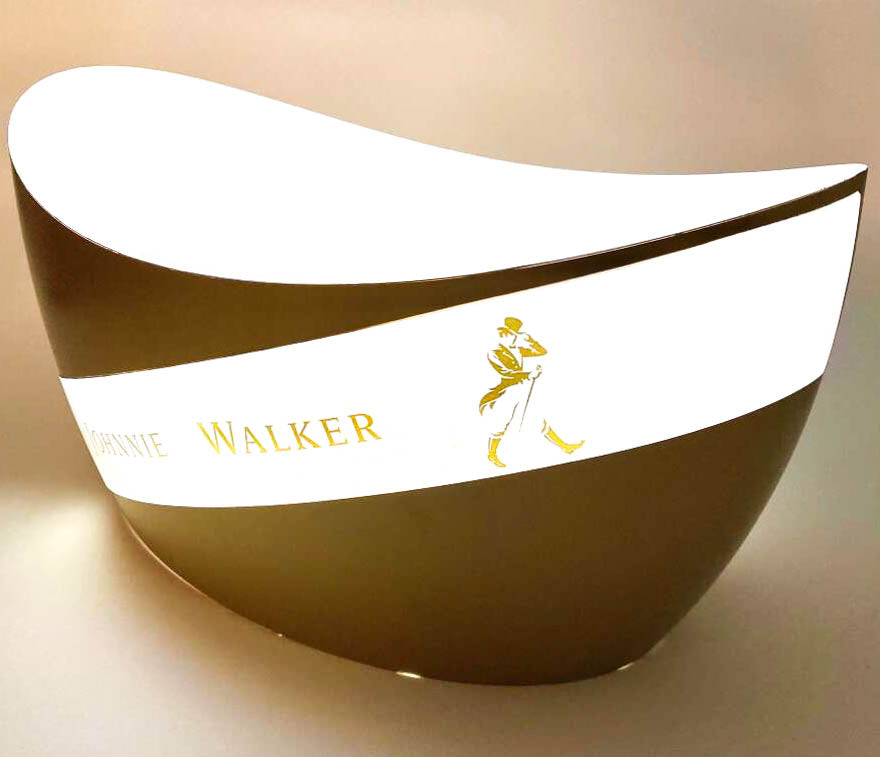 Johnnie Walker Whisky LED Refroidisseur de bouteille Bac à glaçons Jeroboam Gold – Vue 3