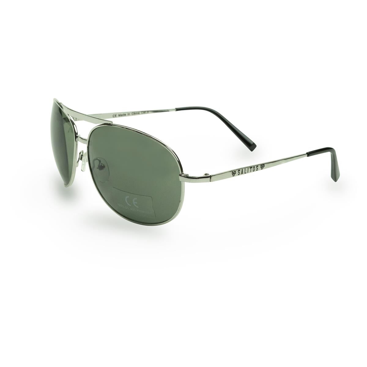 1 paire de lunettes de soleil Salitos avec étui Pilot argentées – Vue 3