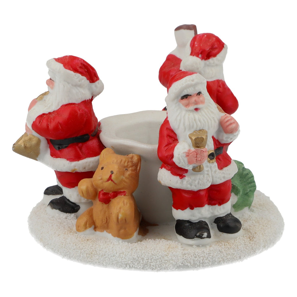 Bougeoirs en céramique : Pères Noël, musiciens, décorations de l'Avent, neige