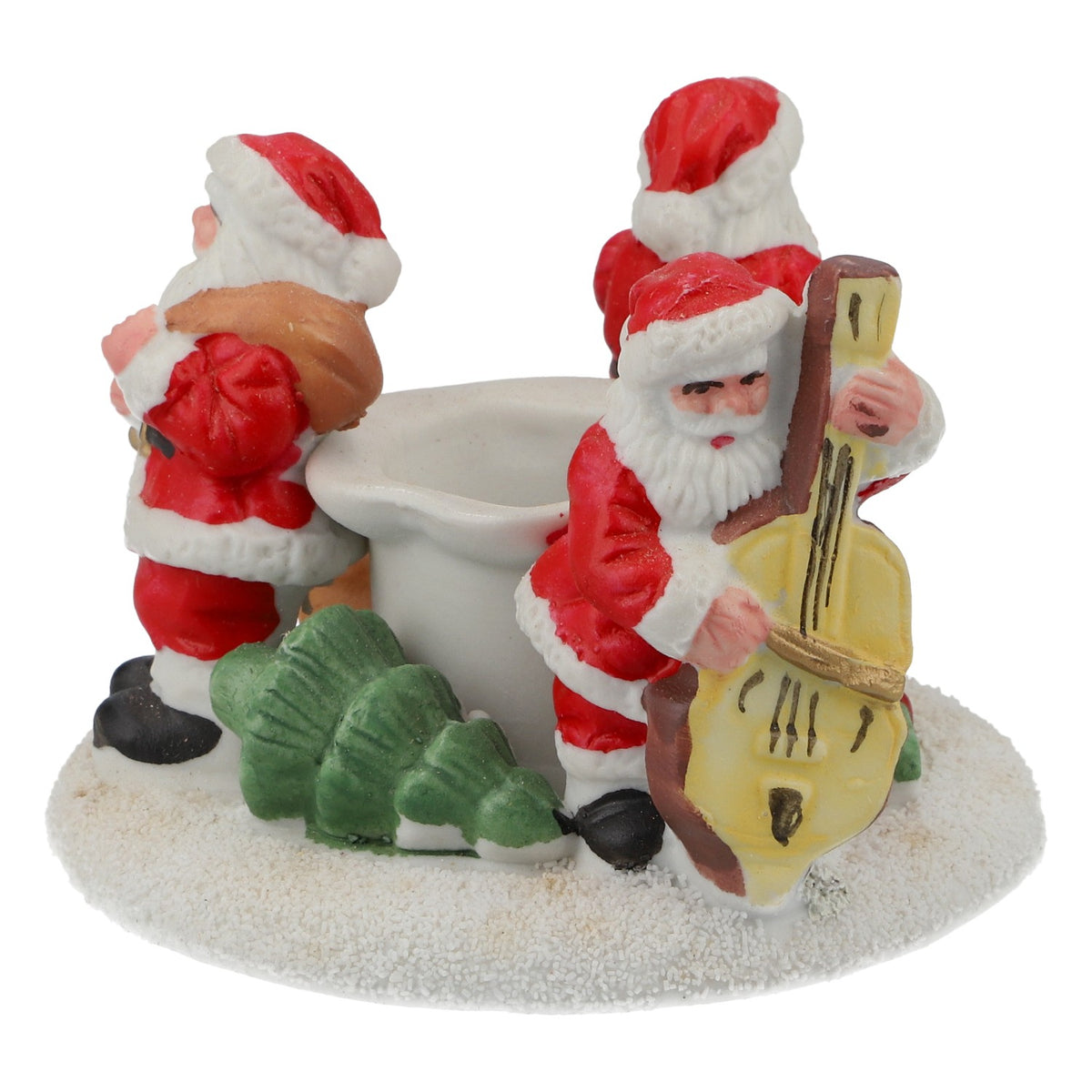 Bougeoirs en céramique : Pères Noël, musiciens, décorations de l'Avent, neige – Vue 3