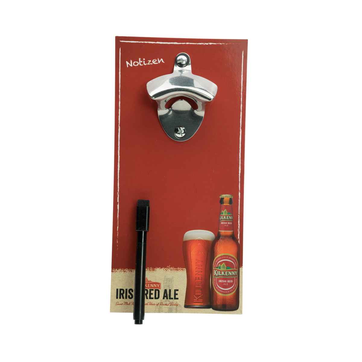 Kit loisirs Kilkenny Beer comprenant un décapsuleur, une planche en bois, un jeu de dés et un barbecue – Vue 2