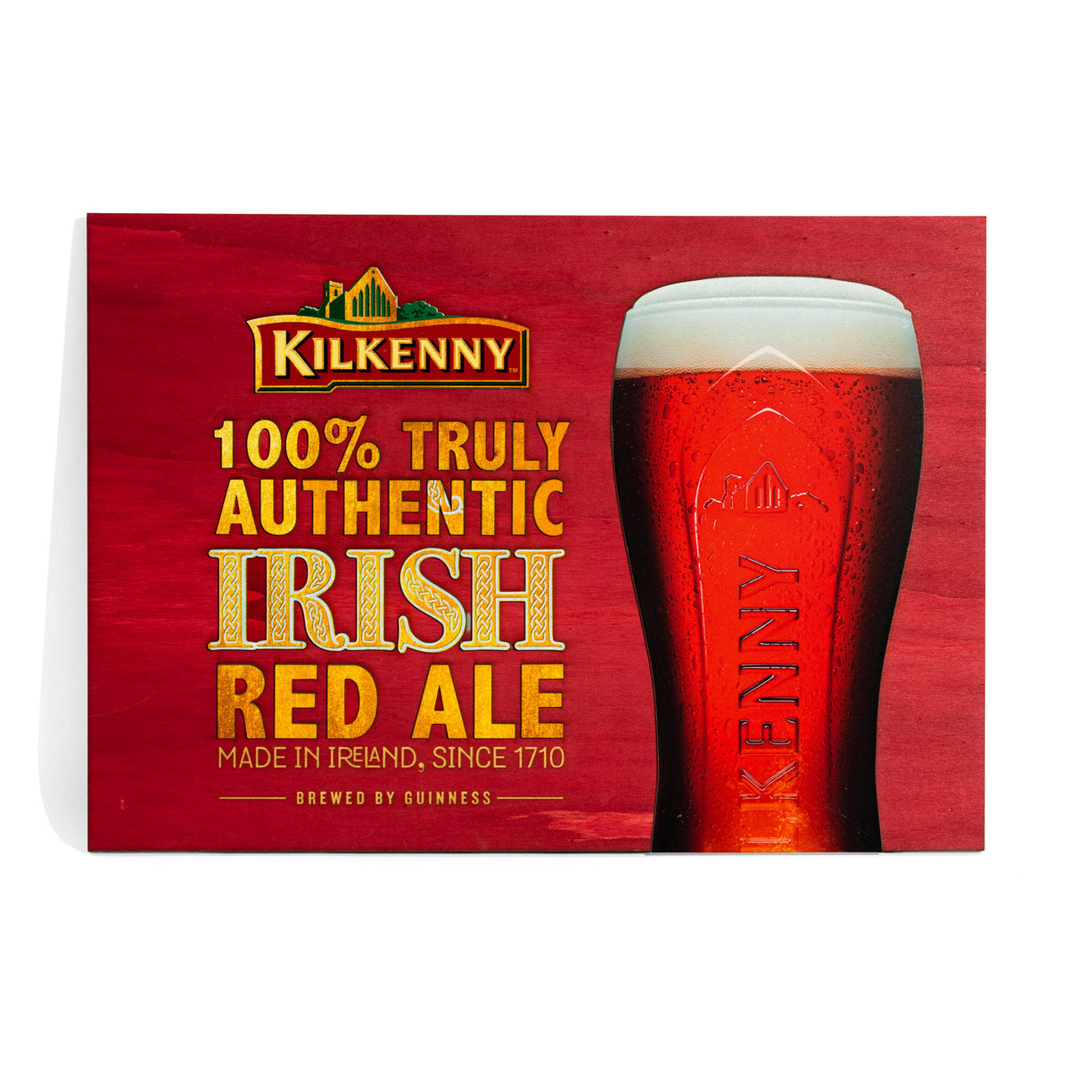 Enseigne lumineuse LED Kilkenny Beer, enseigne lumineuse en bois rouge, bloc d'alimentation inclus – Vue 2
