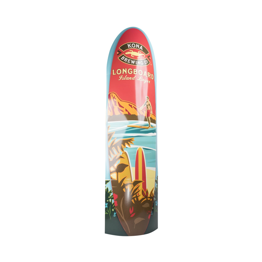 Présentoir à bière Kona 1,85 x 0,56 m en forme de planche de surf en carton « Beach »