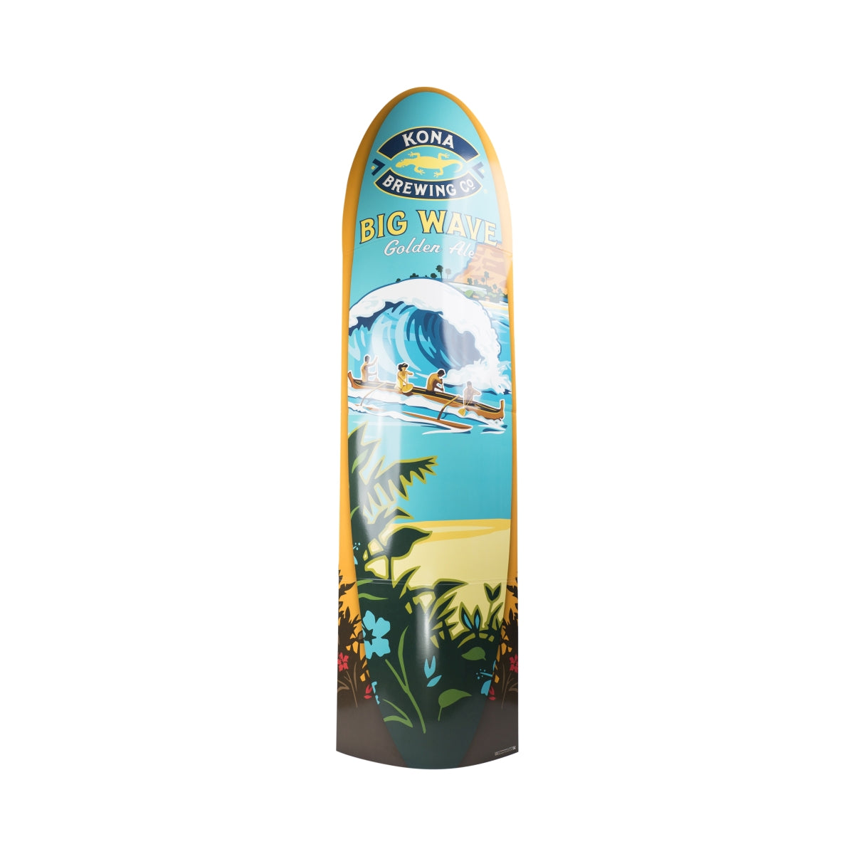 Présentoir à bière Kona 1,85 x 0,56 m en forme de planche de surf en carton « Beach » – Vue 3