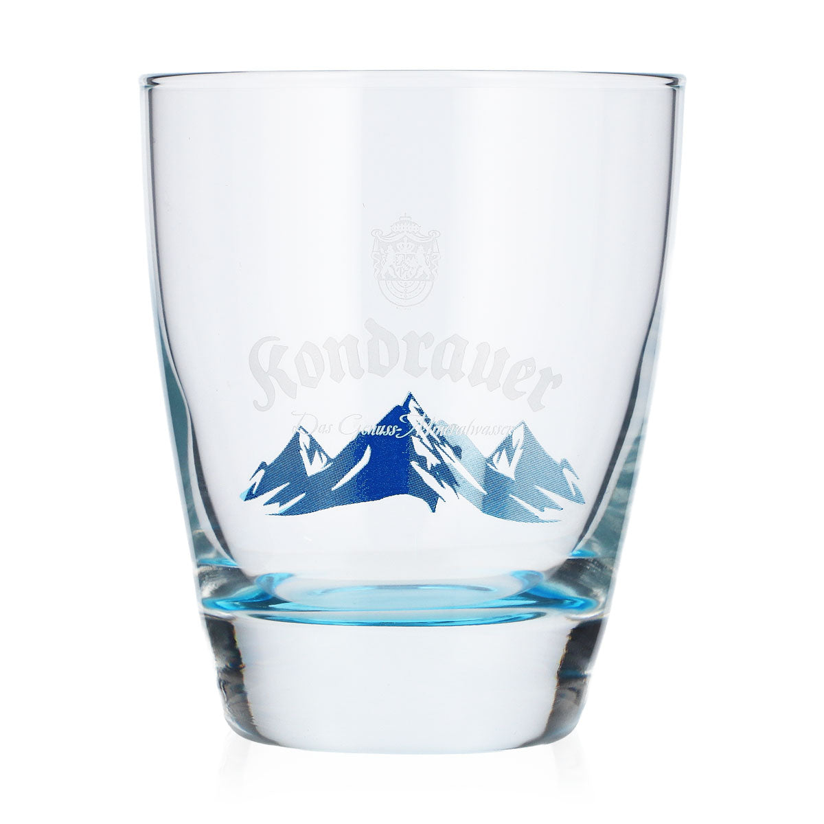 Verre à eau Kondrauer 0,26 l, fond bleu, montagnes bleues, verre de collection