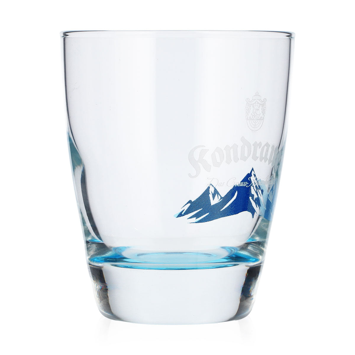Verre à eau Kondrauer 0,26 l, fond bleu, montagnes bleues, verre de collection – Vue 2