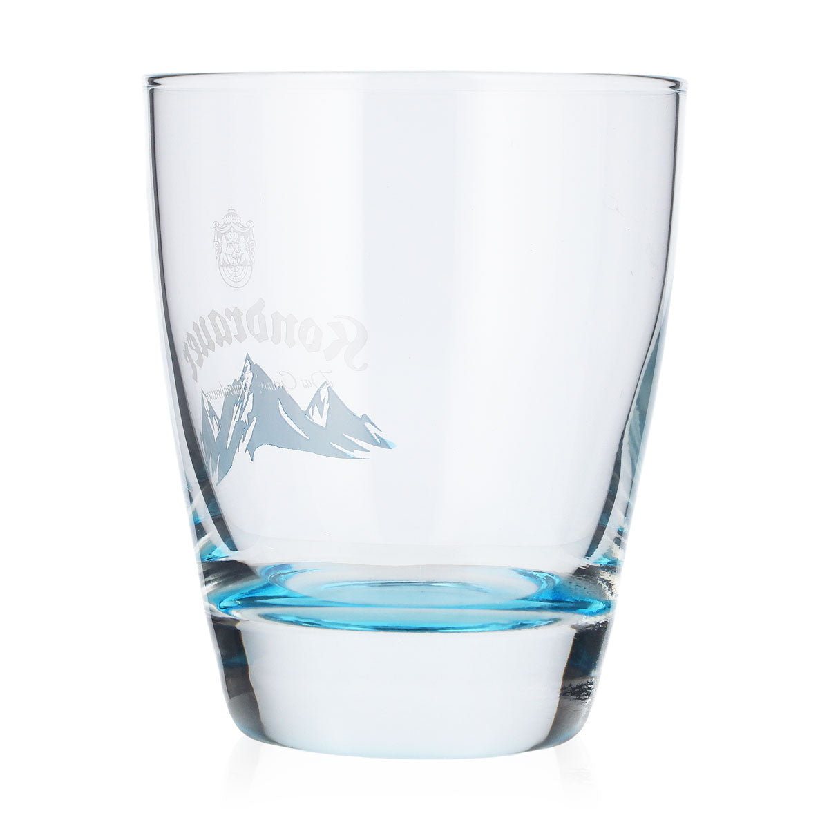 Verre à eau Kondrauer 0,26 l, fond bleu, montagnes bleues, verre de collection – Vue 3