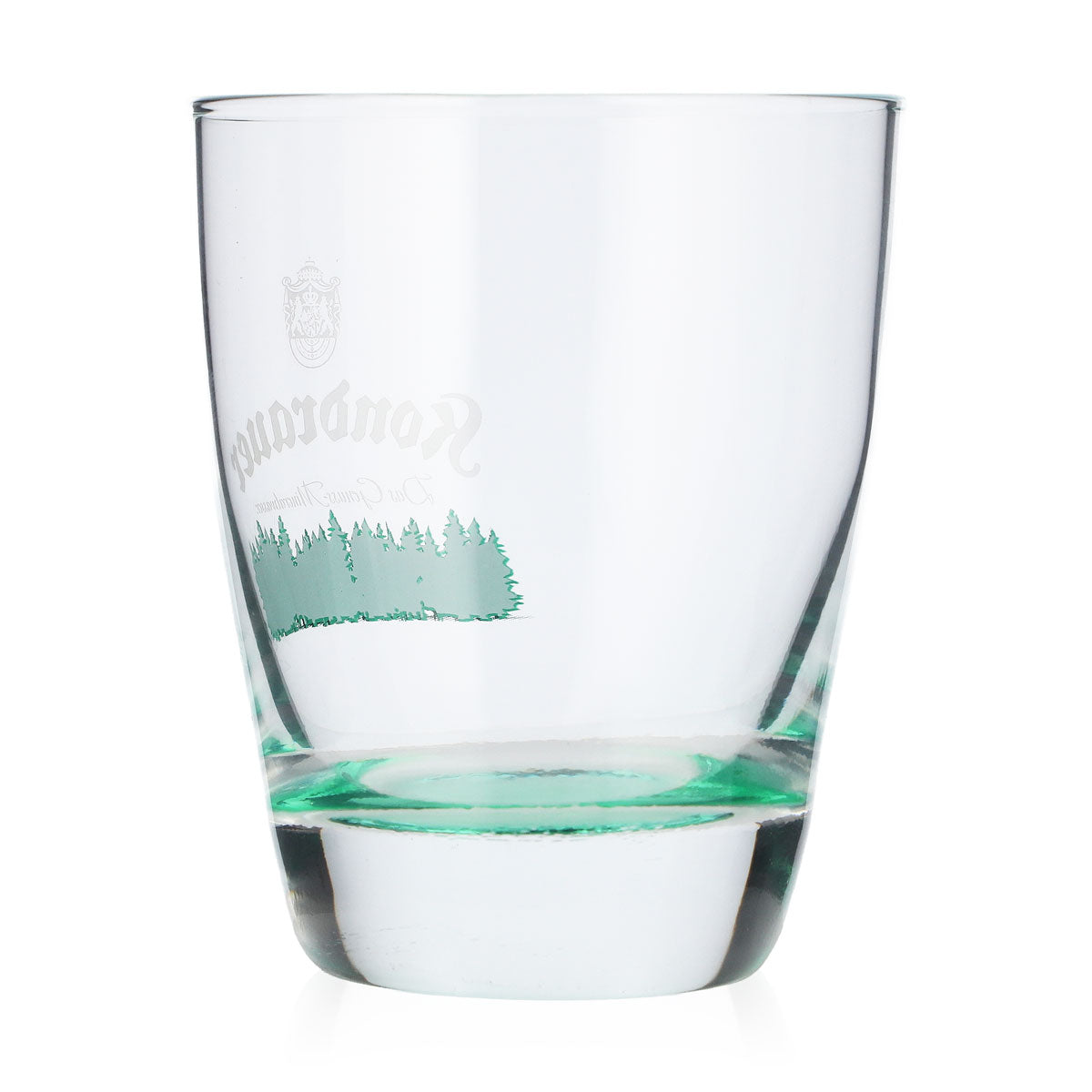Verre à eau Kondrauer 0,26 l, fond vert, arbres verts, verre de collection – Vue 3