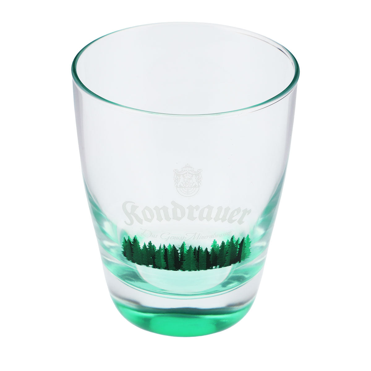 Verre à eau Kondrauer 0,26 l, fond vert, arbres verts, verre de collection – Vue 4