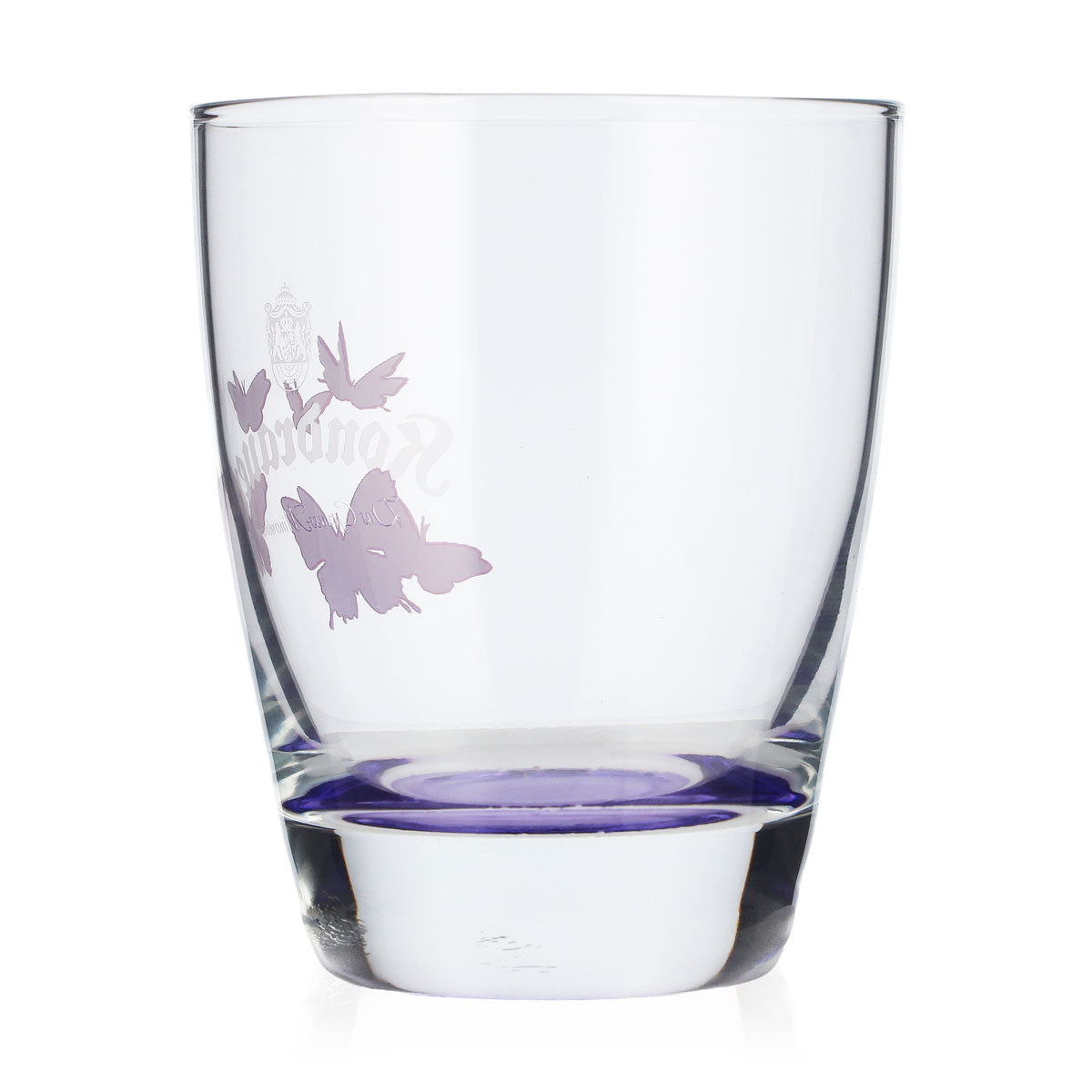 Verre à eau Kondrauer 0,26 l, fond violet, papillons, verre de collection – Vue 3