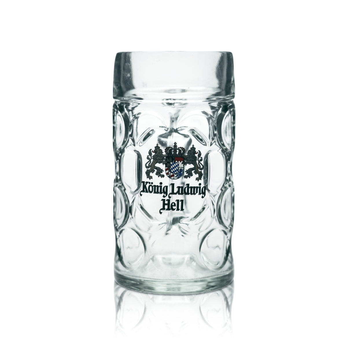 Verre à bière König Ludwig 1 l, chope « Hell » en relief, chopes Wiesn, verres Seidel, bar