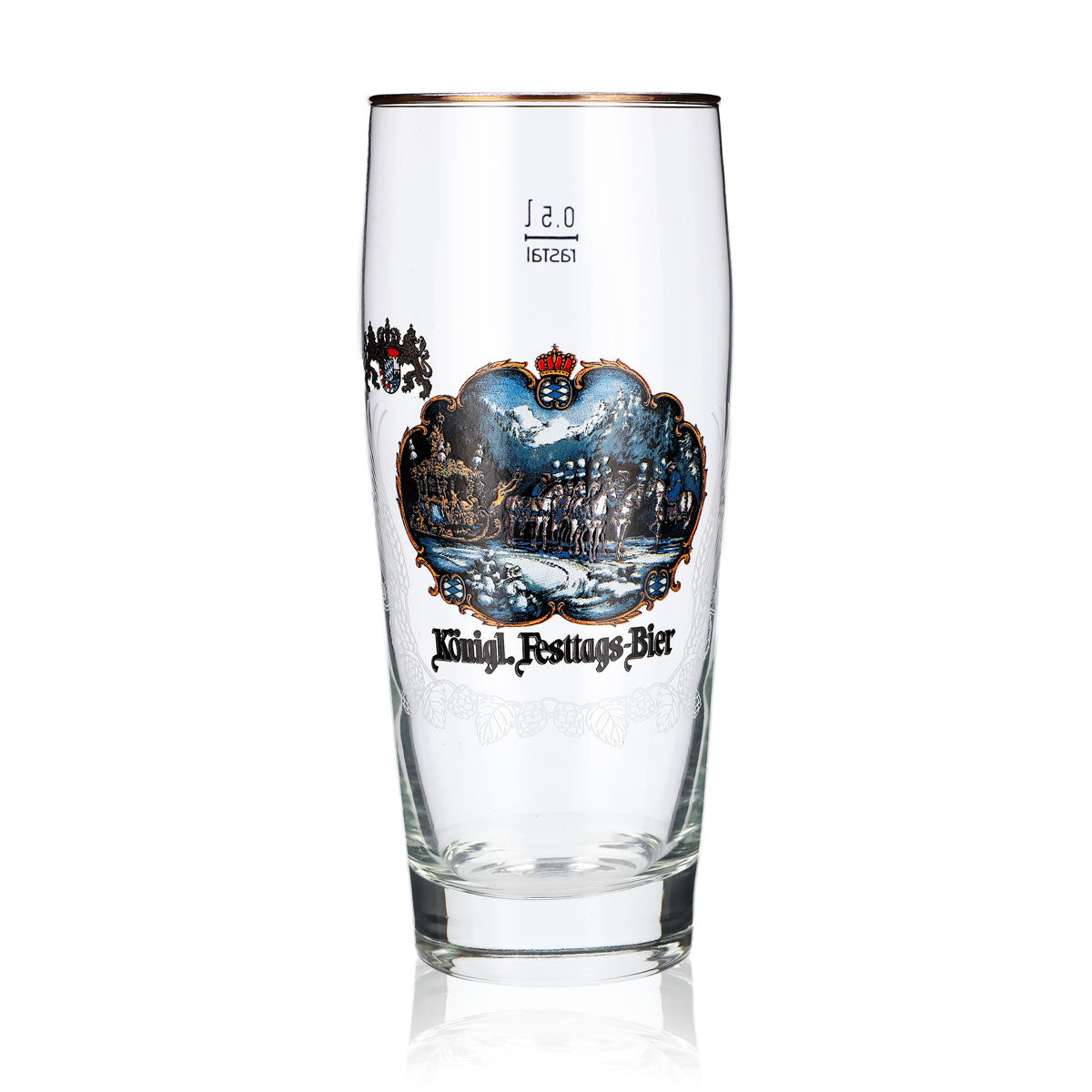 Verre à bière König Ludwig 0,5 l Willibecher Verre de collection Cheval bleu Rastal
