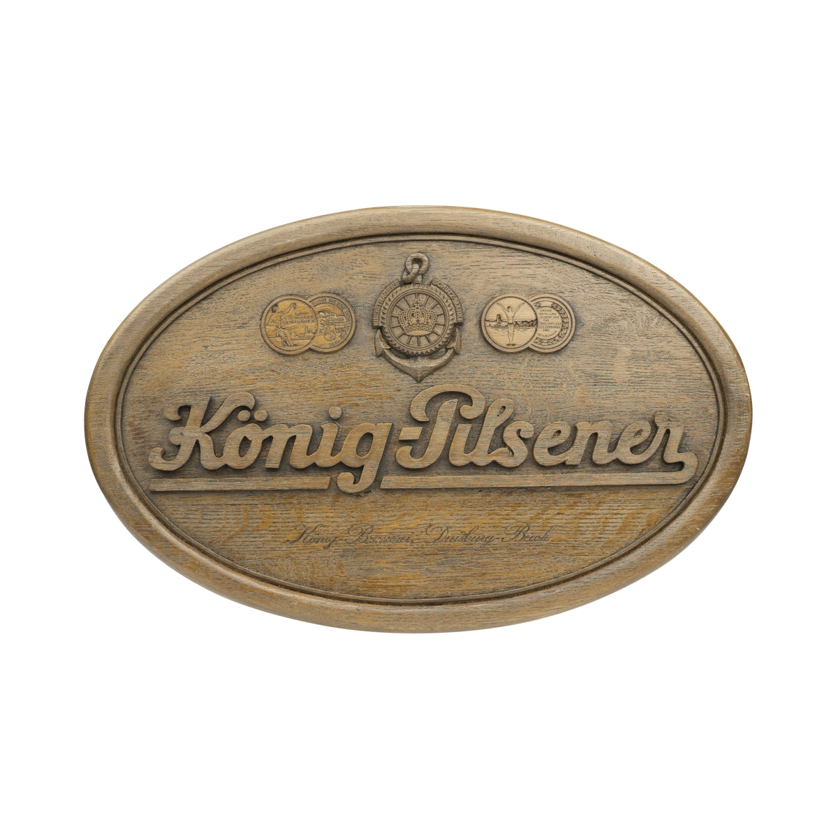 Panneau publicitaire en plastique imitation bois König Pilsener Bier Schild 60 x 38 cm
