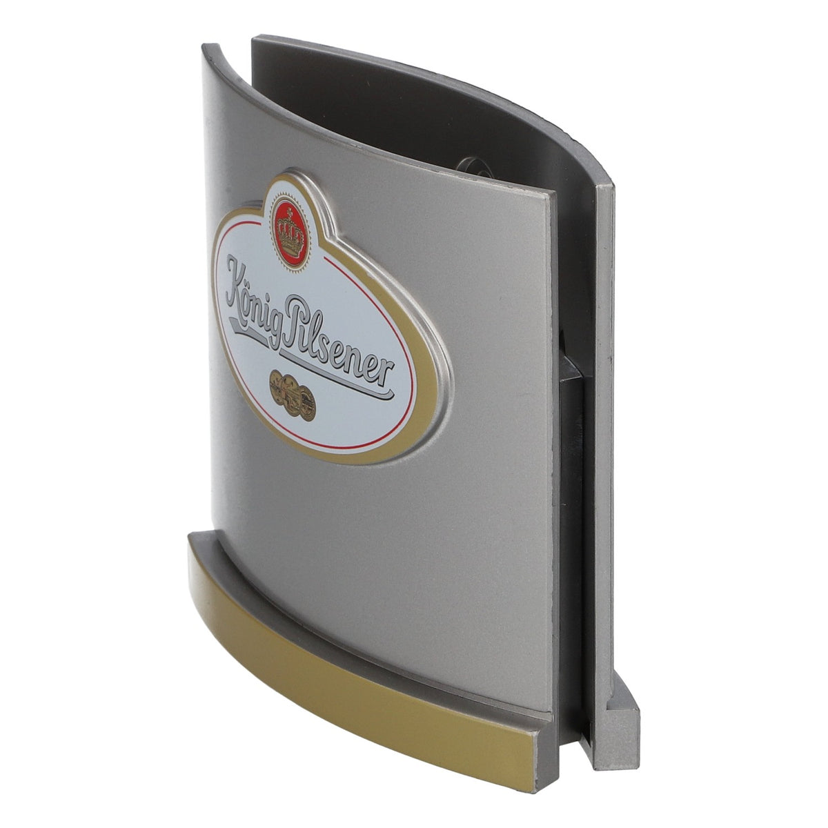Présentoir de table pour bière König Pilsener, porte-menu, argenté, neuf, en plastique – Vue 4