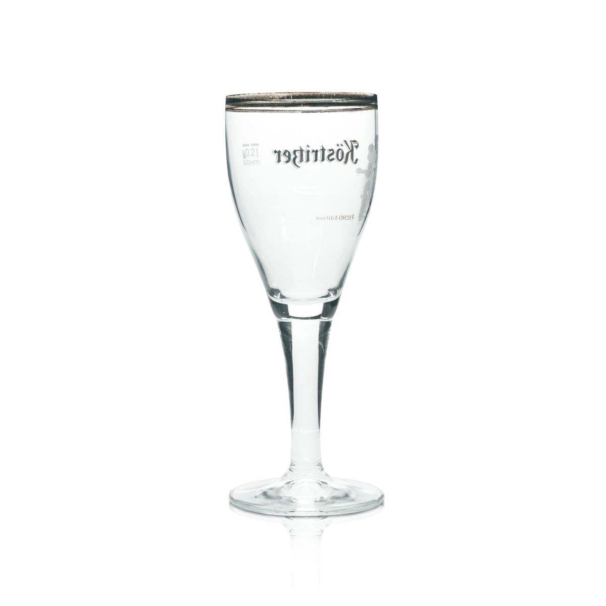 Verre à bière Köstritzer 0,2 l, forme tulipe, bord doré, collectionneur, rare – Vue 2