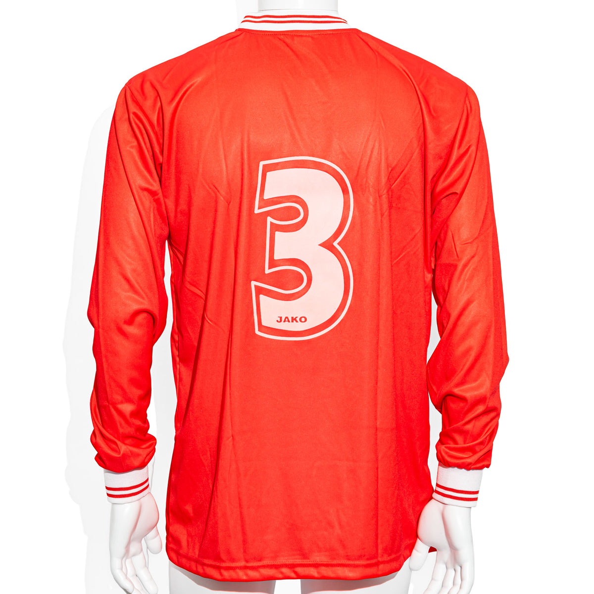 T-shirt de sport Kraft Jako à manches longues, taille M/L, numéro 3 dans le dos, rouge – Vue 3