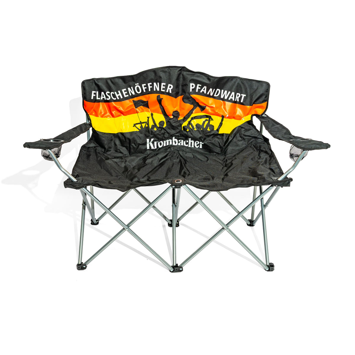 Chaise de camping pliante Double Krombacher Bier Allemagne Fan avec housse – Vue 2
