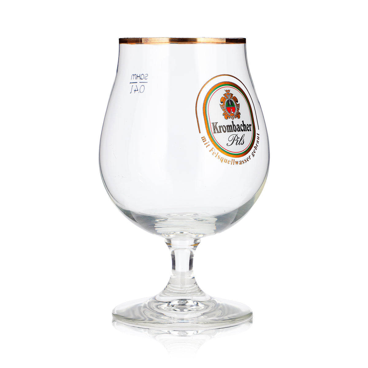 Verre à bière Krombacher 0,4 l, forme tulipe, Krombacher Pils, bord doré, verre à bière en forme de coupe – Vue 3