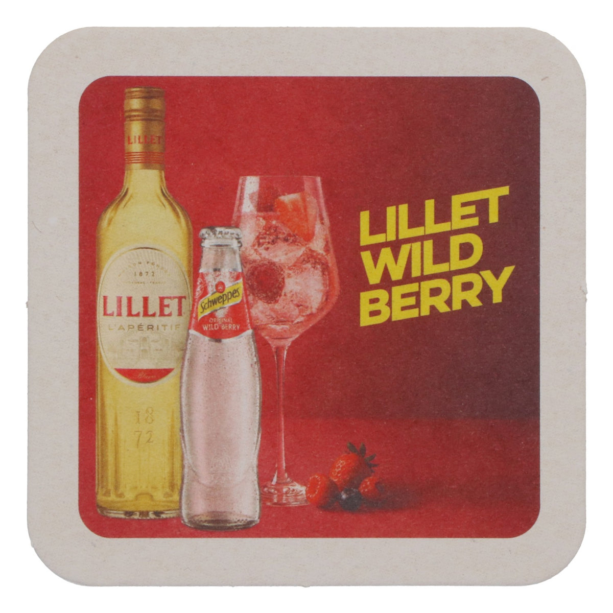 Sous-verre Krombacher « Lillet Wild Berry » (nouveau) en papier blanc – Vue 4