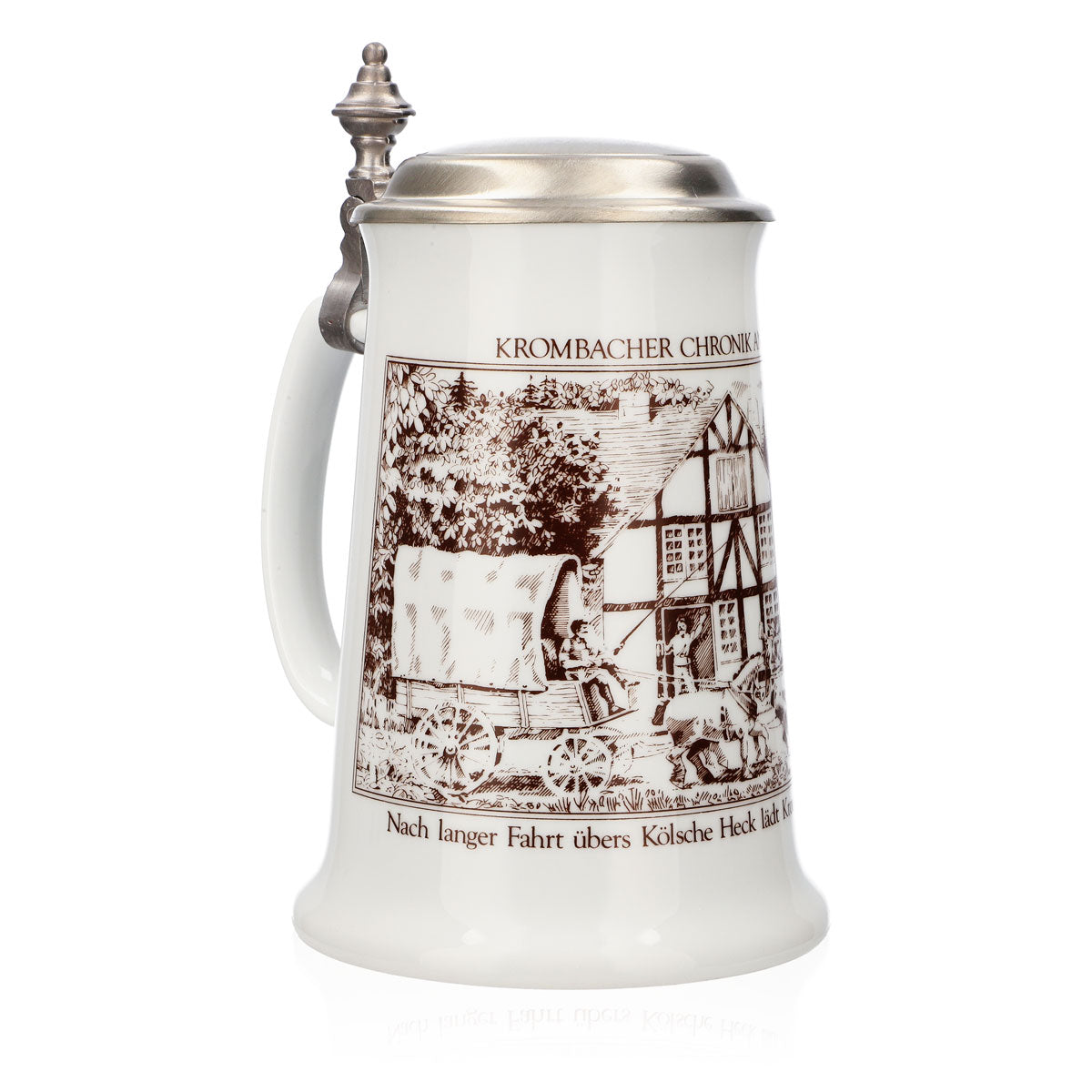 Verre à bière Krombacher Chope annuelle 1986 Chope en grès Seidel Couvercle en étain 0,9 l Chope – Vue 2