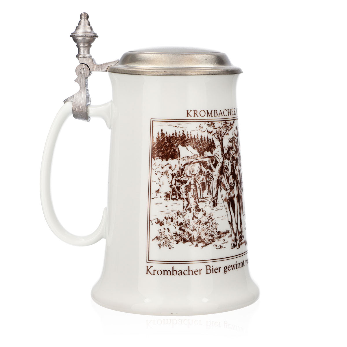 Verre à bière Krombacher Chope annuelle 1988 Chope en grès Couvercle en étain 0,9 l Chope – Vue 3