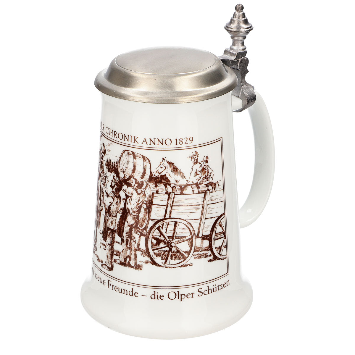 Verre à bière Krombacher Chope annuelle 1988 Chope en grès Couvercle en étain 0,9 l Chope – Vue 6