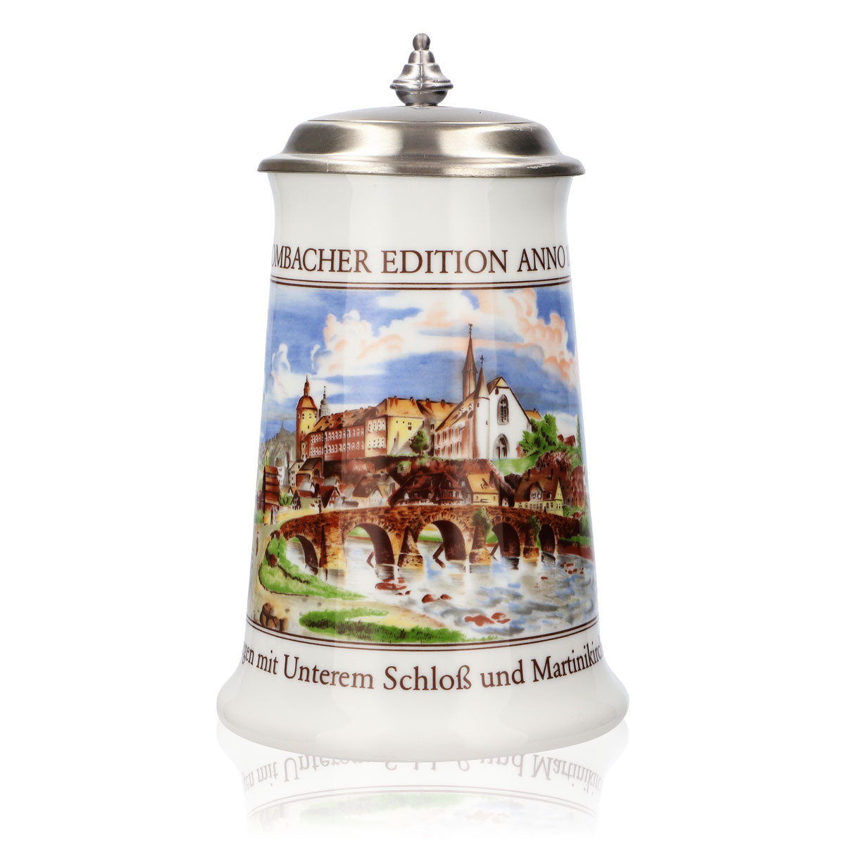 Verre à bière Krombacher Chope annuelle 1989 Chope en grès Seidel Couvercle en étain 0,9 l Chope