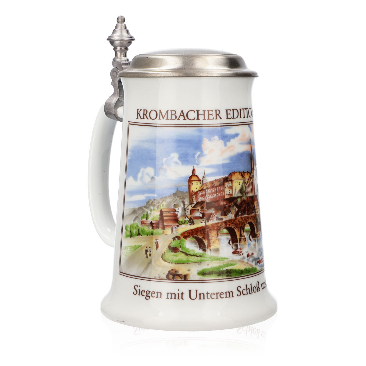 Verre à bière Krombacher Chope annuelle 1989 Chope en grès Seidel Couvercle en étain 0,9 l Chope – Vue 2