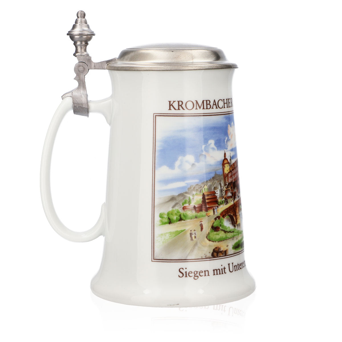 Verre à bière Krombacher Chope annuelle 1989 Chope en grès Seidel Couvercle en étain 0,9 l Chope – Vue 3