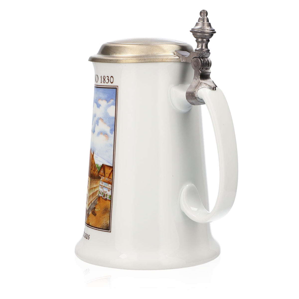 Verre à bière Krombacher Chope annuelle 1990 Chope en grès Seidel Couvercle en étain 0,9 l Chope – Vue 4