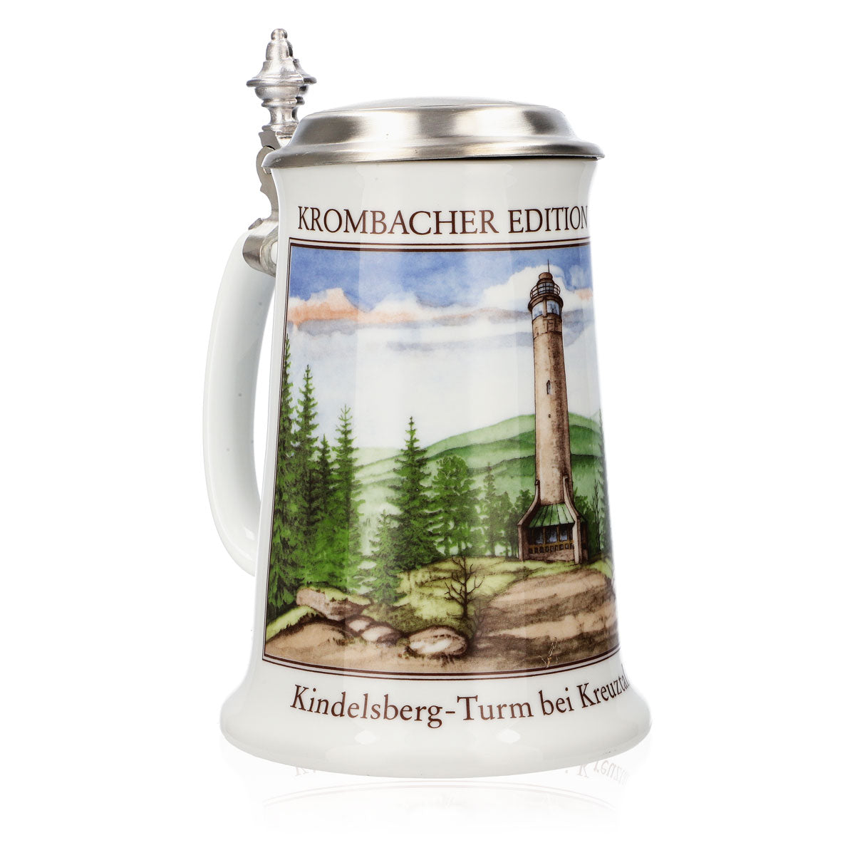 Verre à bière Krombacher Chope annuelle 1992 Chope en grès Seidel Couvercle en étain 0,9 l Chope – Vue 2