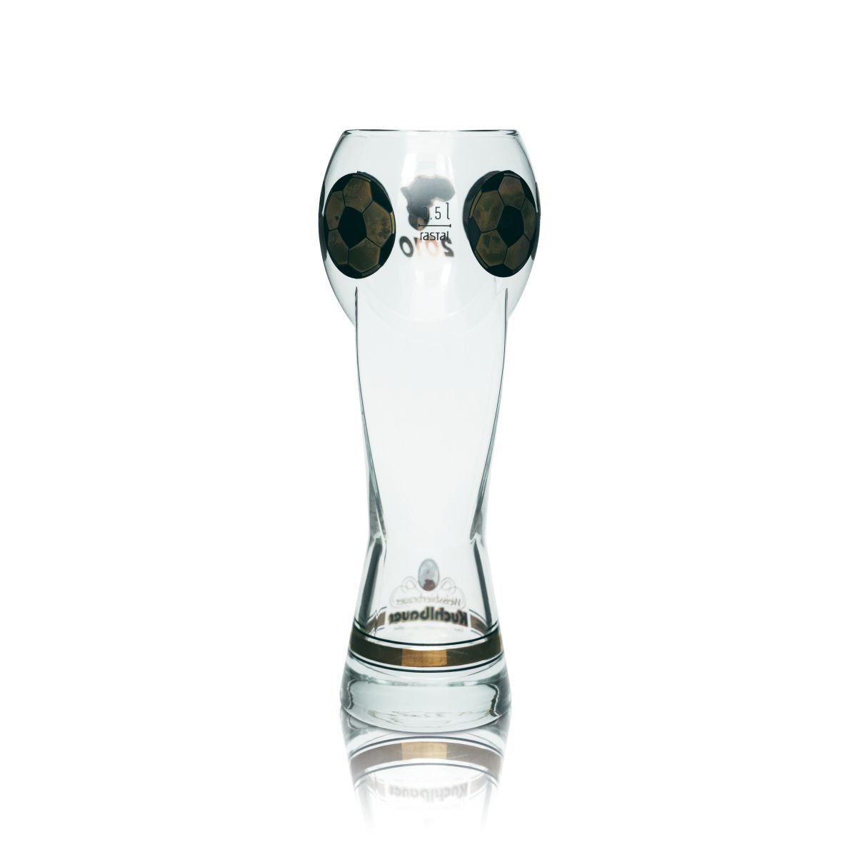 Verre à bière Kuchlbauer Trophée des vainqueurs 0,5l Verre à bière blanche Football édition spéciale 2010 – Vue 2