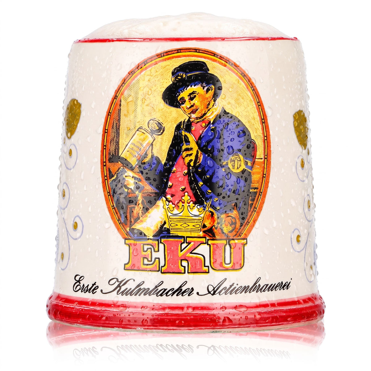 Verre à bière Kulmbacher Reichelbräu, chope, pichet 0,38 l, EKU, céramique de Rosenheim